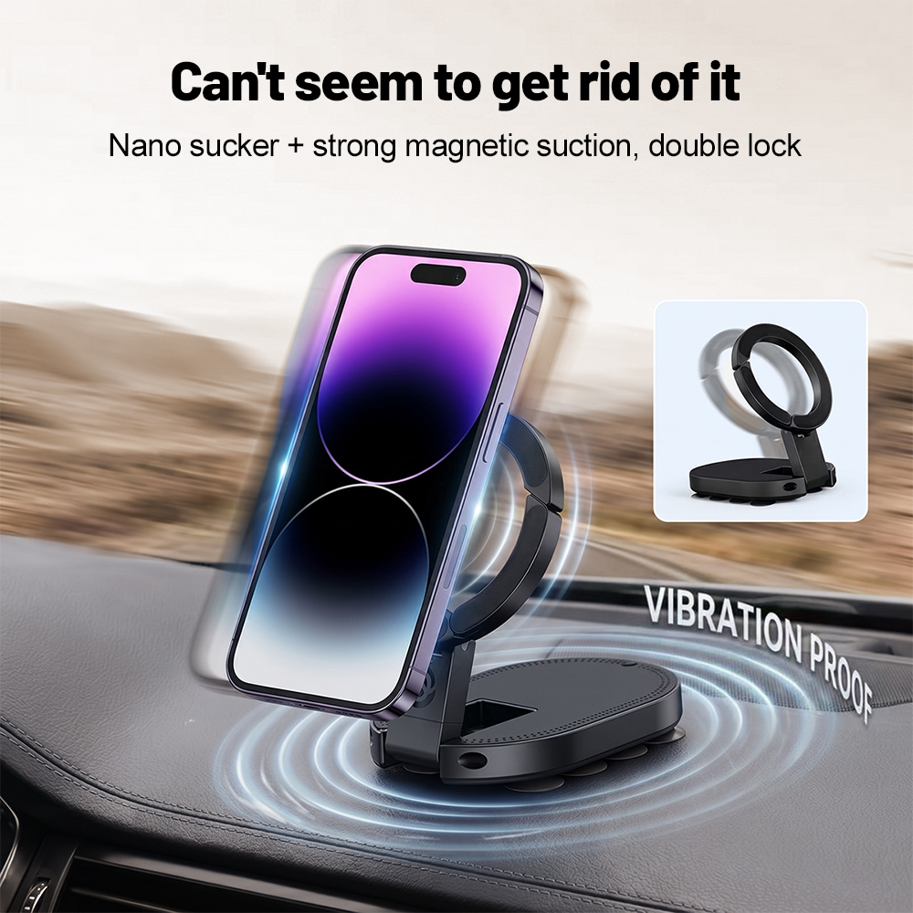 Metal Photo Panel - 360° Rotation 3‑In‑1 Suction Cup Magnetic