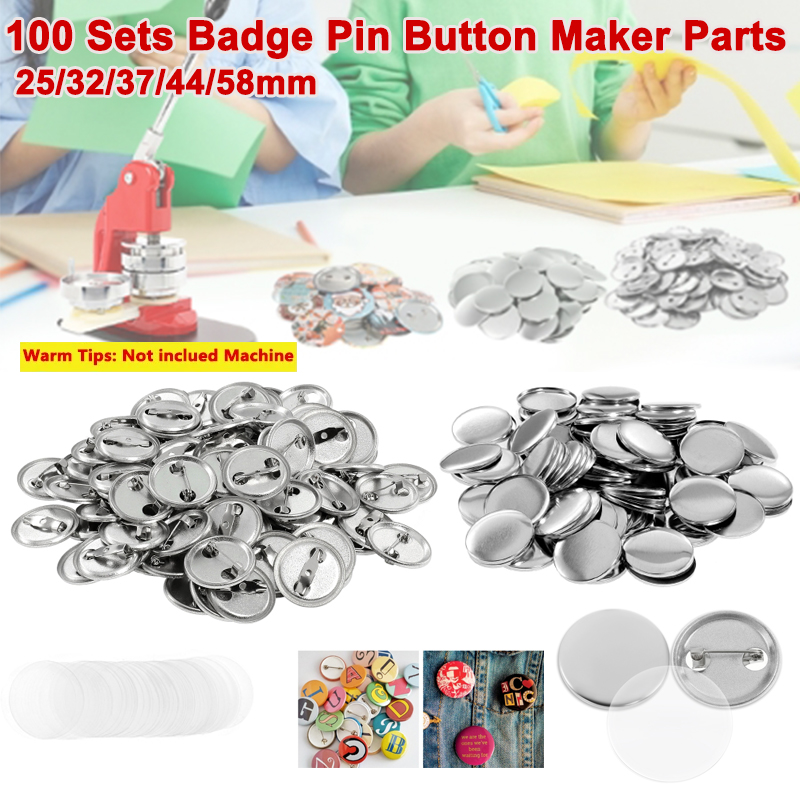 Button Badge Blank - 100 Sets Blank Badge Pin Button
