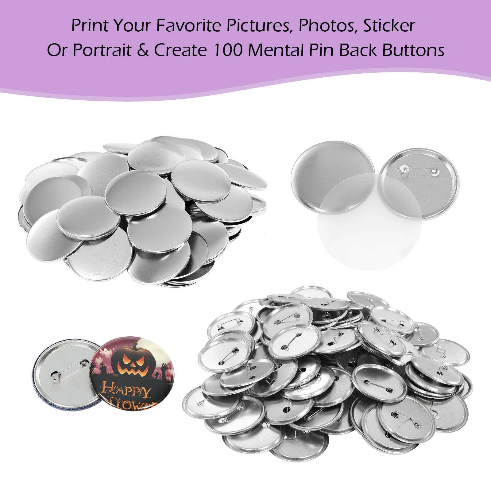 100 Sets Blank Badge Pin Butto - огляд і ціна Button Badge Blank