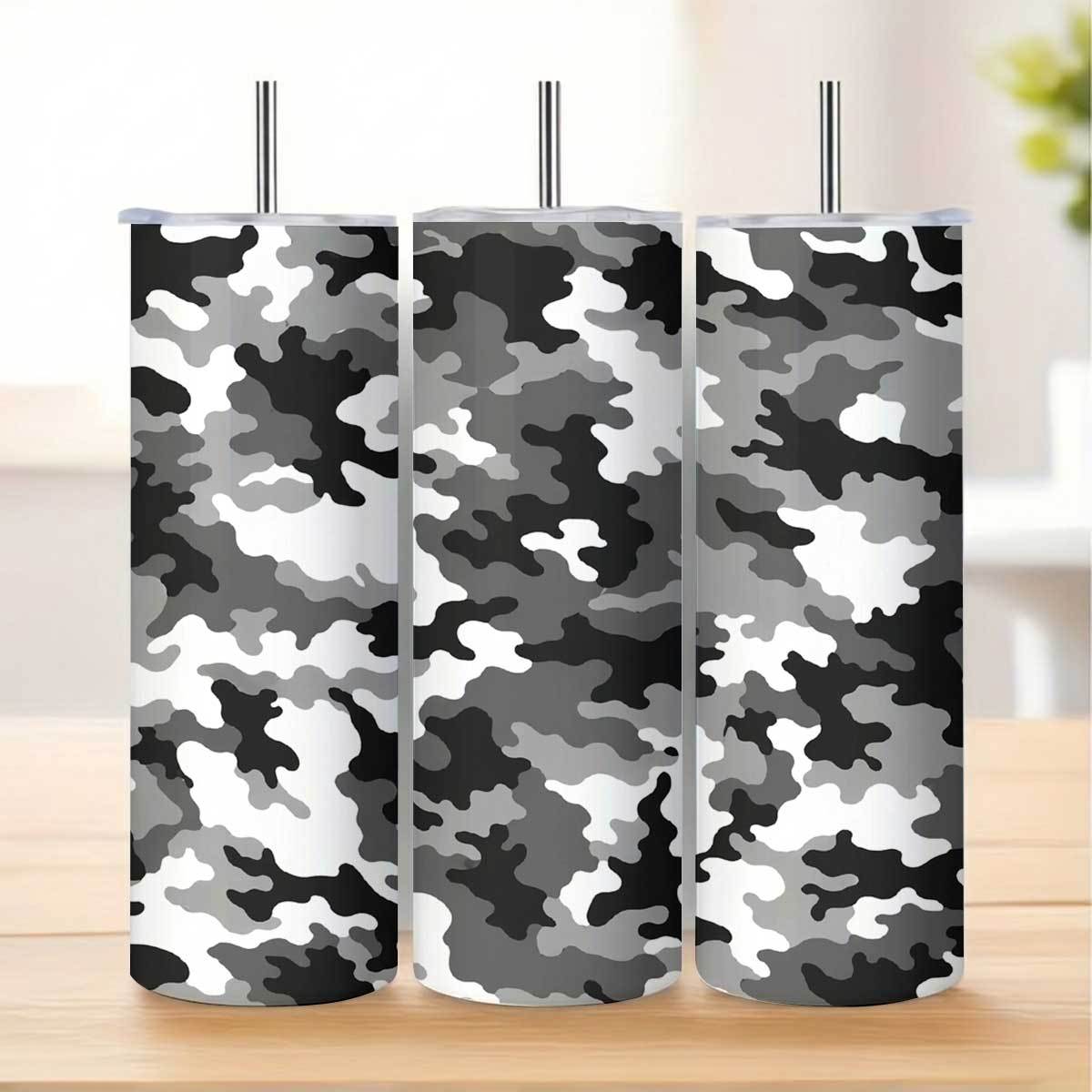 1pc 20Oz Gray Black White Camo - огляд і ціна Tumbler 20Oz White