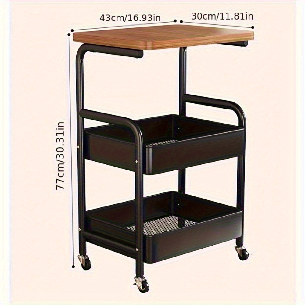 3-Tier Rolling Cart with Table - огляд і ціна Metal Photo Panel